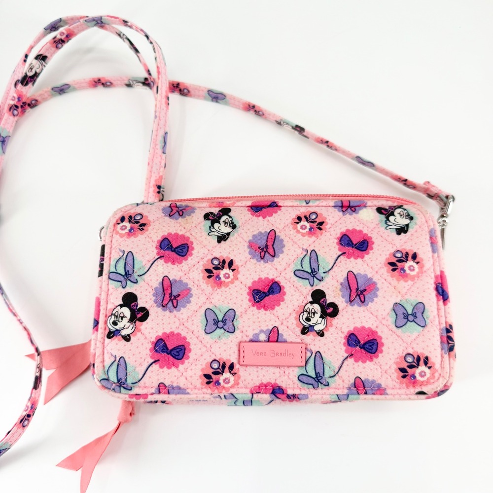 Vera Bradley Disney Minnie Garden Party All in One Crossbody Wallet Bag